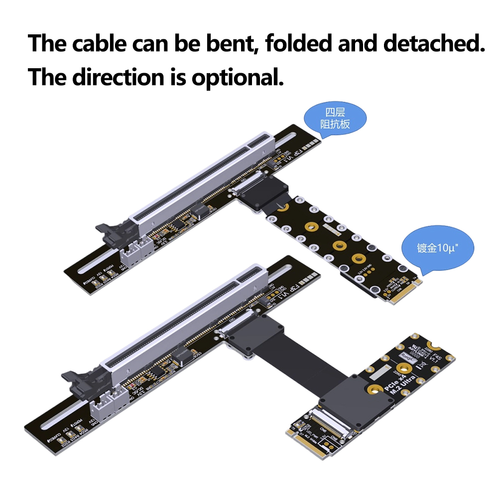 Pcie 5.0 x16 para m.2 nvme cha - Pcie 5.0 Gpu Riser Cable avaliação e preço